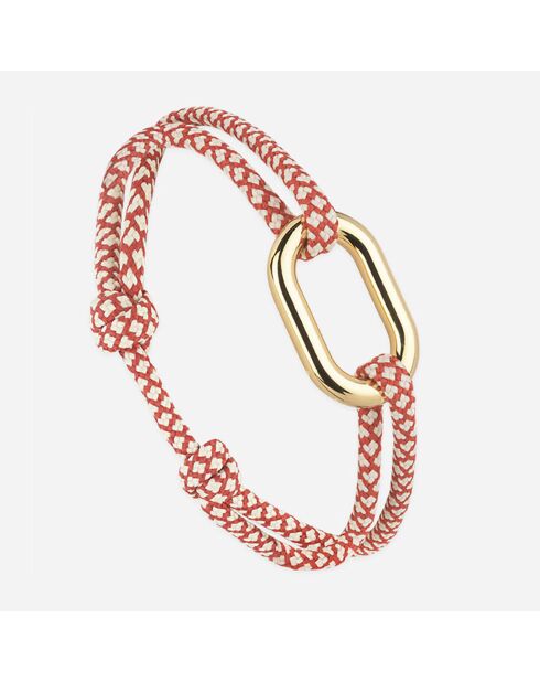 Rivoli vergulde koper/beige schakelarmband