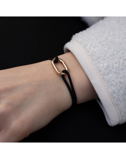 Zwarte vergulde Trocadero-schakelarmband