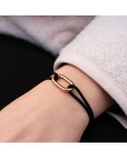 Zwarte vergulde Trocadero-schakelarmband