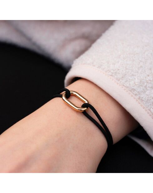 Zwarte vergulde Trocadero-schakelarmband