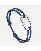 Bracelet Maillon Quille en plaqué Argent bleu nuit