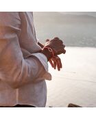 Tangon Gliederarmband in Neonorange/Weiß versilbert