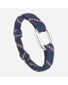 Marineblauw/rood/wit verzilverde Tilla Link-armband