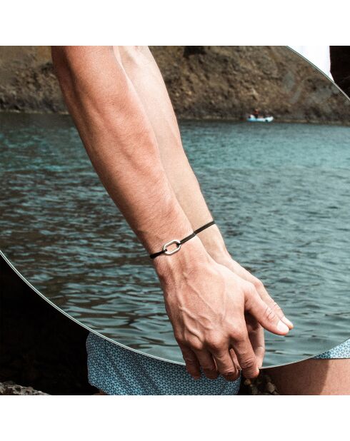 Kaki verzilverde Traille schakelarmband