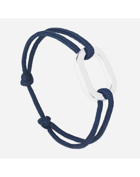 Darse Flachgliederarmband in Mitternachtsblau, versilbert