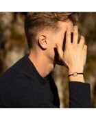 Darse Flachgliederarmband in Mitternachtsblau, versilbert