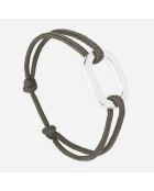 Bracelet Maillon plat Tige en plaqué Argent kaki