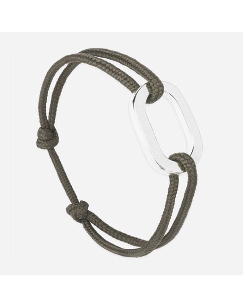 Flachgliederarmband mit versilbertem Stiel in Khaki