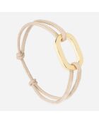 Beige vergulde armband met platte schakels