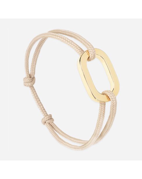 Beige vergulde armband met platte schakels