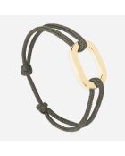 Kaki vergulde schakelarmband met platte rand