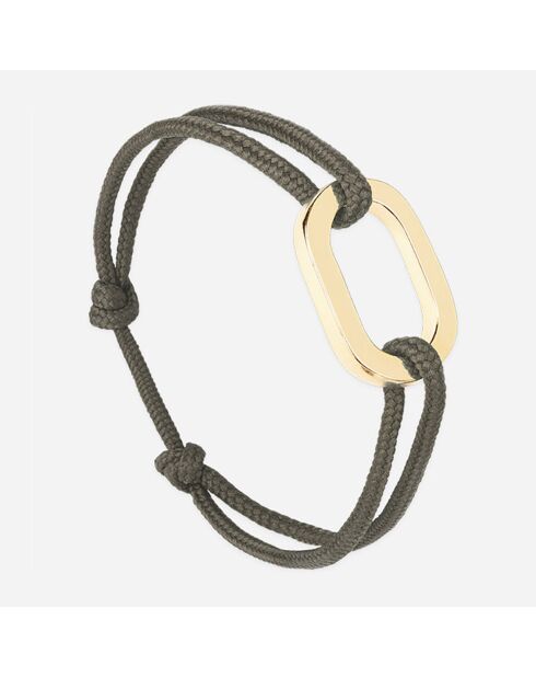 Kaki vergulde schakelarmband met platte rand