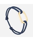 Brazalete naval de eslabones planos en azul medianoche chapado en oro