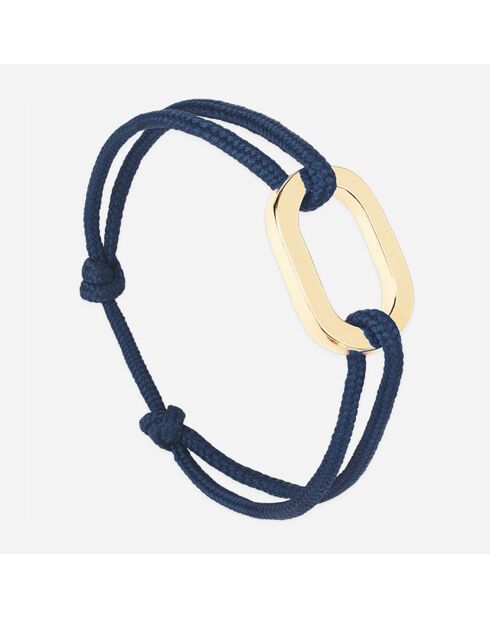 Platte marineblauwe schakelarmband in verguld nachtblauw