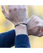 Brazalete naval de eslabones planos en azul medianoche chapado en oro