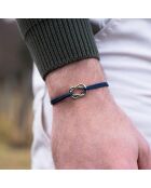 Bracciale Bosco Knot placcato in argento blu marino