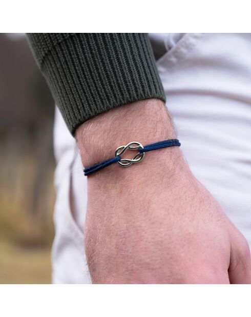 Bracciale Bosco Knot placcato in argento blu marino