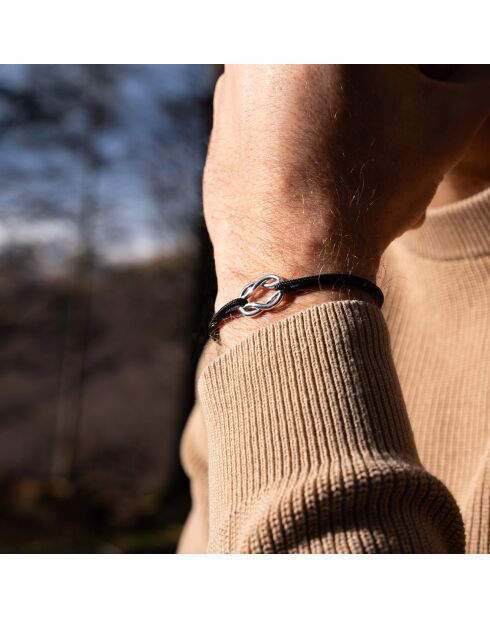 Schwarz versilbertes Hublot-Knotenarmband