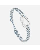 Bracciale Balancine Knot argentato beige/blu