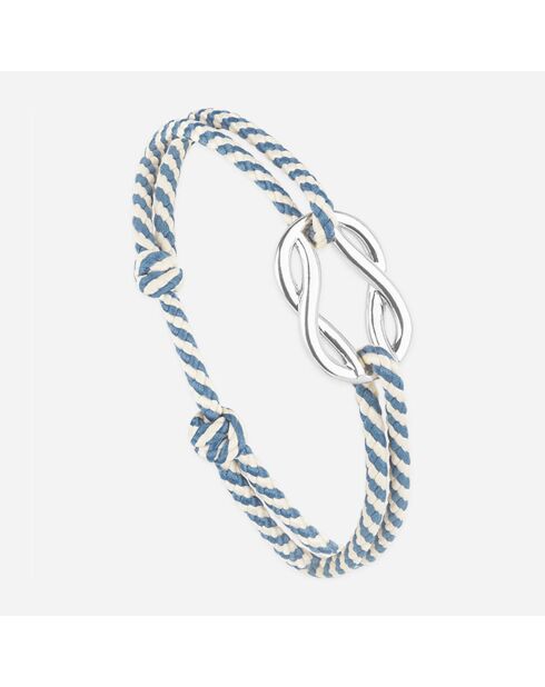 Bracciale Balancine Knot argentato beige/blu