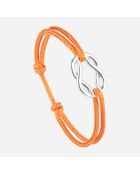 Oranje verzilverde Genuese knooparmband