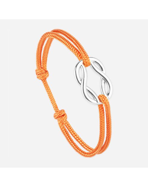 Oranje verzilverde Genuese knooparmband