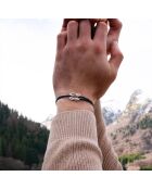 Marine/witte verzilverde schoenerboogarmband