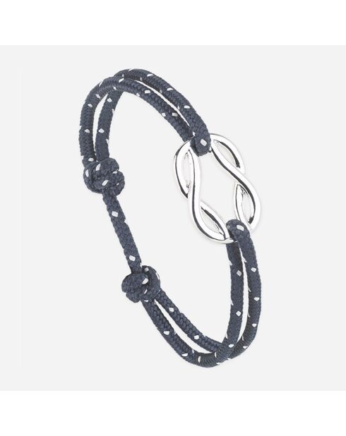 Marine/witte verzilverde schoenerboogarmband