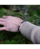 Marine/witte verzilverde schoenerboogarmband