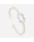 Bracelet Noeud Pataras en plaqué Argent beige/blanc