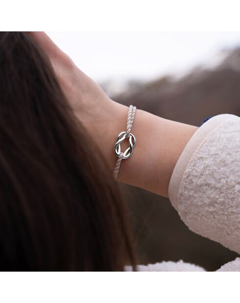Bracelet Noeud Pataras en plaqué Argent beige/blanc