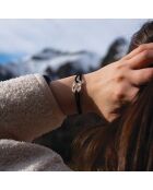 Pulsera Spi Knot bañada en plata azul medianoche