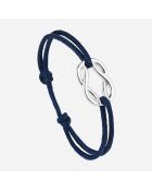 Pulsera Spi Knot bañada en plata azul medianoche
