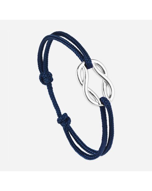 Pulsera Spi Knot bañada en plata azul medianoche