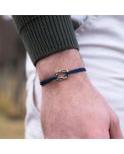 Pulsera Spi Knot bañada en plata azul medianoche