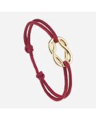 Burgunderfarbenes vergoldetes Moosbogenarmband