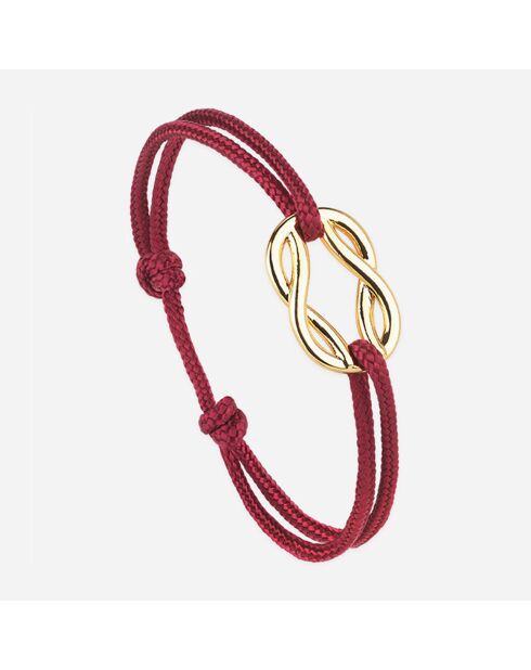 Burgunderfarbenes vergoldetes Moosbogenarmband