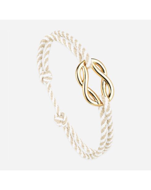 Pulsera con nudo Palomar bañada en oro blanco/beige