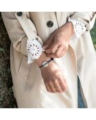 Rose Des Vents Cirrusen armband verzilverd blauw/wit/rood