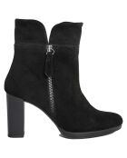 Bottines en Velours de Cuir Angèle noires - Talon 8.5 cm