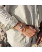 Rose Des Vents beige/witte verzilverde kristallen armband