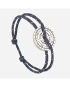 Blauw/witte verzilverde windarmband van Grésil