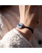 Blauw/witte verzilverde windarmband van Grésil