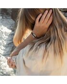 Rose Des Vents Rosée-armband in verzilverd blauw/rood/wit