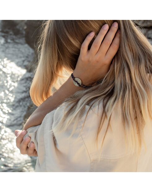 Rose Des Vents Rosée-armband in verzilverd blauw/rood/wit