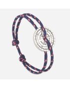 Rose Des Vents Rosée-armband in verzilverd blauw/rood/wit