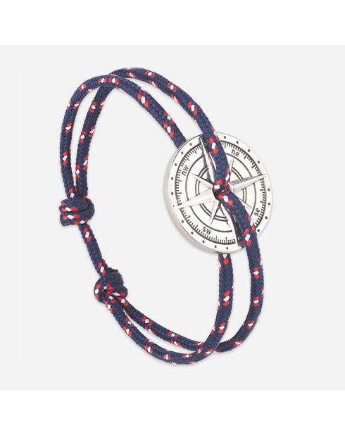 Rose Des Vents Rosée-armband in verzilverd blauw/rood/wit
