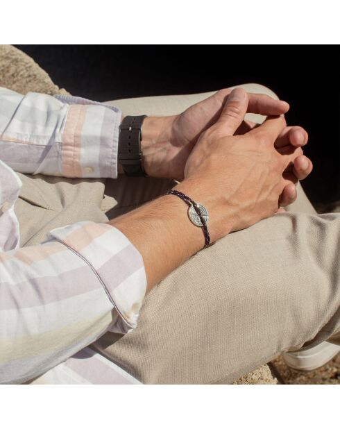 Rose Des Vents Rosée-armband in verzilverd blauw/rood/wit