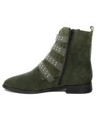 Boots en Velours de Cuir Tess kaki