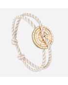 Bracelet Rose Des Vents Alma en plaqué Or beige/blanc